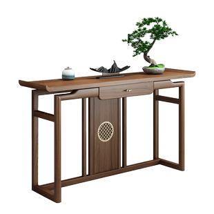 新中式玄关桌中式实木供桌条案条几进门入户老榆木玄关靠墙玄关柜