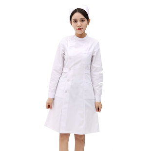 钱森白大褂长袖医生服药店白大挂工作服短袖实验服医院服装隔离衣