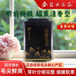 河南蓝天茗茶2025年新茶信阳毛尖绿茶茶叶明前特级罐装 清香型50g