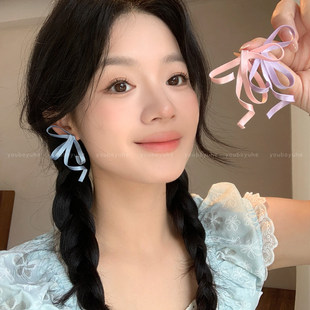 浪漫前奏~反重力蝴蝶结耳钉女2026新款绝美夸张 耳环新中式耳饰
