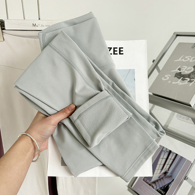 lu家同款女士秋冬保暖加绒裸感外穿瑜伽裤高腰提臀无痕运动紧身裤