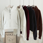 秋冬加绒加厚Scuba短款 柜上1080 同款 立领卫衣宽松运动瑜伽外套女