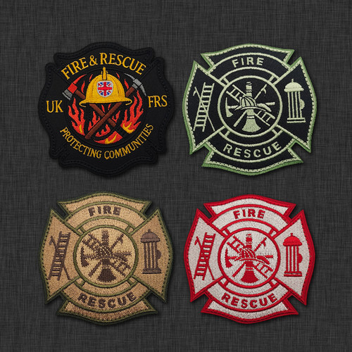 FIRERESCUE刺绣魔术贴臂章UK