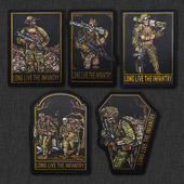 印刷款 骷髅战术士兵魔术贴章臂章战术背包贴士气章徽章识别章