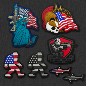 PVC软胶卡通美国旗系列魔术贴章臂章战术背包贴士气章徽章识别章