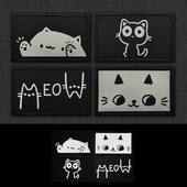 反光可爱猫咪治愈魔术贴臂章士气章夜间识别章徽章背包贴补丁