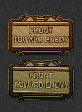 FRONT TOWARD ENEMY正面向敌英文刺绣臂章魔术贴战术背包贴士气章