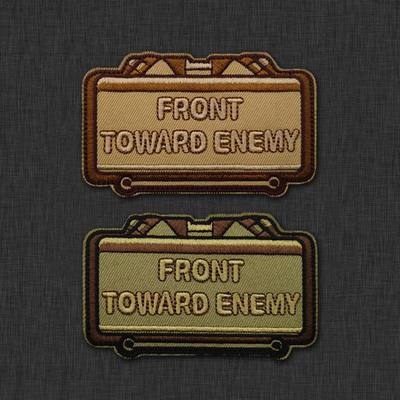 正面向敌英文刺绣臂章魔术贴