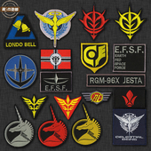 SDEX EX高达独角兽敢达系列刺绣臂章魔术贴士气章布贴背包贴