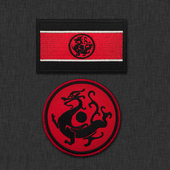 大汉龙纹精美刺绣臂章魔术贴战术士气徽章服装 背包配饰汉黑龙旗