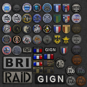 法国GIGN三色旗帜IR反光 刺绣臂章魔术贴士气章补丁徽章背包贴