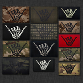 手指骷髅夜光IR反光刺绣全套臂章魔术贴战术士气章背包贴徽章