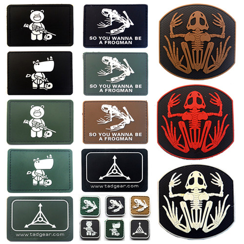 骷髅蛙人小队臂章PVC徽章夜光