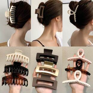 发夹Hot Sale Solid Color Claw Clip Large Barrette Crab Hair