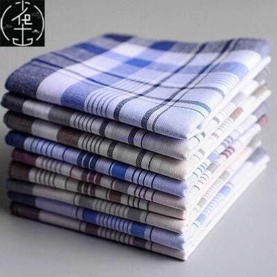 Cotton Men's Handkerchief Square Decorative Suits Grid Hanky