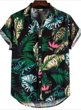 summer shirts for men man tshirts shirt new 夏威夷衬衫男大码