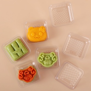 30g迷你手工月饼绿豆糕点凤梨酥曲奇饼干透明内托小号方托底托