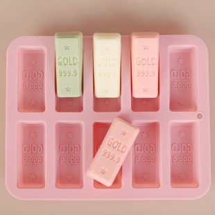 长条型金块金条金砖食品级硅胶巧克力模具DIY布丁模耐高温可冷冻