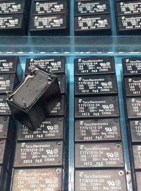 原装TE泰科继电器 T77V1D10-24 24VDC 10A 4脚 一常开 现货