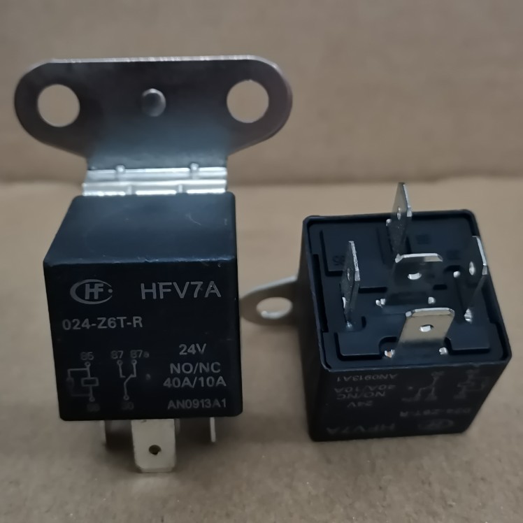 宏发继电器 HFV7A 024-Z6T-R 40A/10A 24VDC 5脚 全新散装