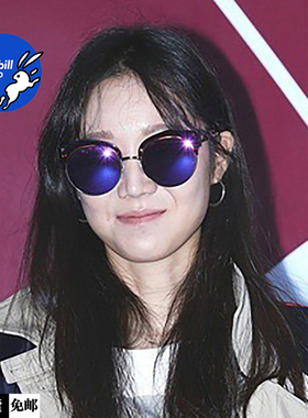 6折 现货 stephane christian 孔孝真同款琥珀半框紫色墨镜18QA03