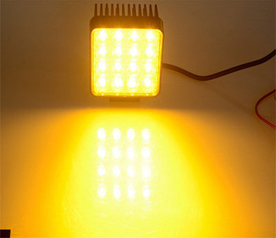 LED 노란색 빛 작업 조명 27W 48W 오프로드 차량 지붕 스포트라이트 자동차 수정 경트럭 빛 12V|24V 범용