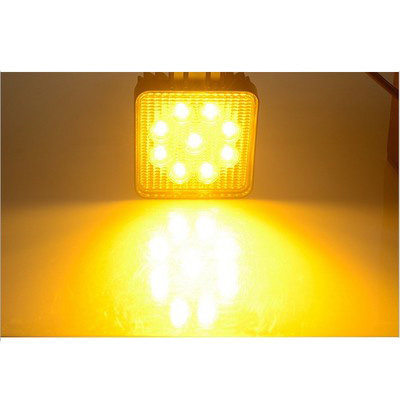 LED 노란색 빛 작업 조명 27W 48W 오프로드 차량 지붕 스포트라이트 자동차 수정 경트럭 빛 12V|24V 범용