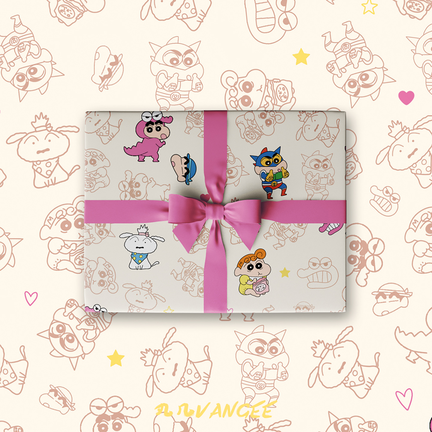 蜡笔小新花束包装纸礼盒