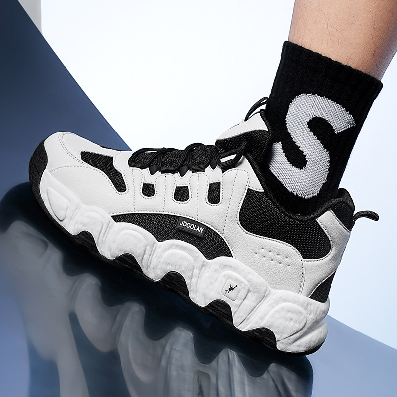 乔丹格兰运动鞋男学生青少年网面透气休闲鞋男鞋厚底增高跑步鞋男