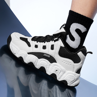 乔丹格兰运动鞋男学生青少年网面透气休闲鞋男鞋厚底增高跑步鞋男