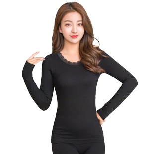浪莎秋衣秋裤女士保暖内衣套装美体衣服打底棉毛衫红线衣线裤薄款
