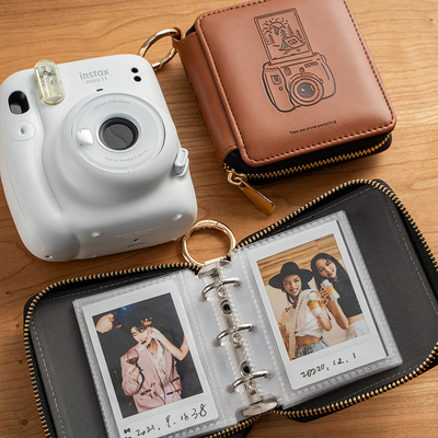 聚册方块拉炼 炼 包instax拍立得mini相簿相纸专用一宫格旅行相簿
