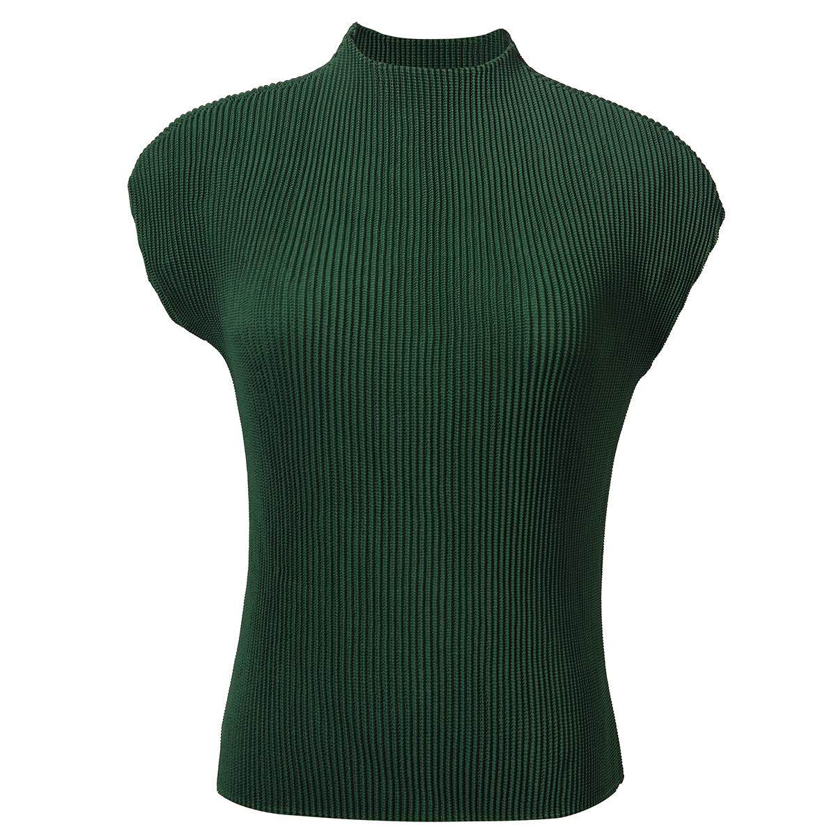 褶皱豆腐褶打底上衣短款三宅气质修身简约百搭显瘦四面弹不限身材