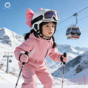 儿童滑雪头盔防摔男女童雪镜一体冬季专业单双板安全护具雪盔装备