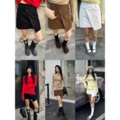 不规则净版 FAFA正品 韩系净版 a字高腰半身裙女百搭休闲辣妹短裙子