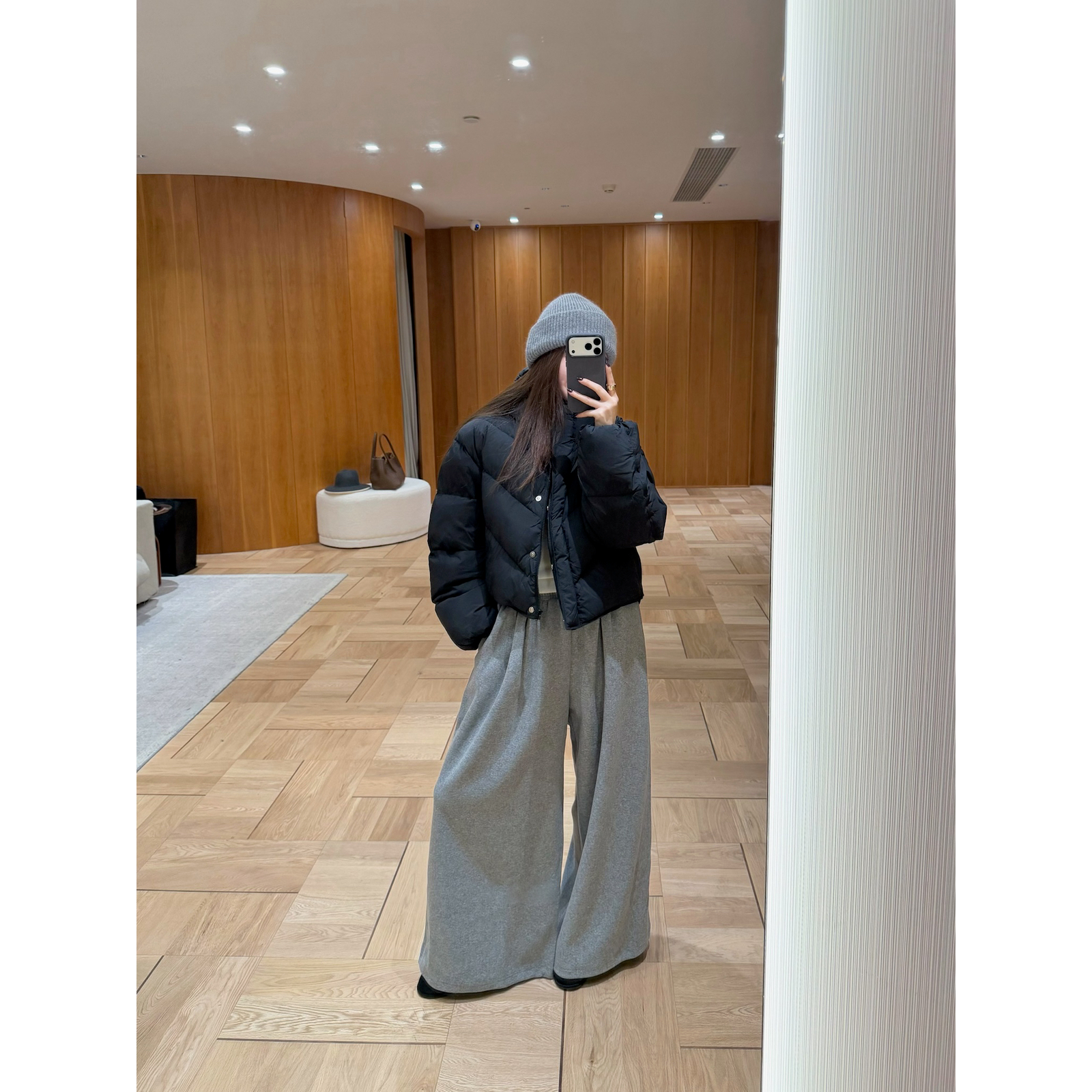 重工质感加厚褶皱阔腿休闲裤