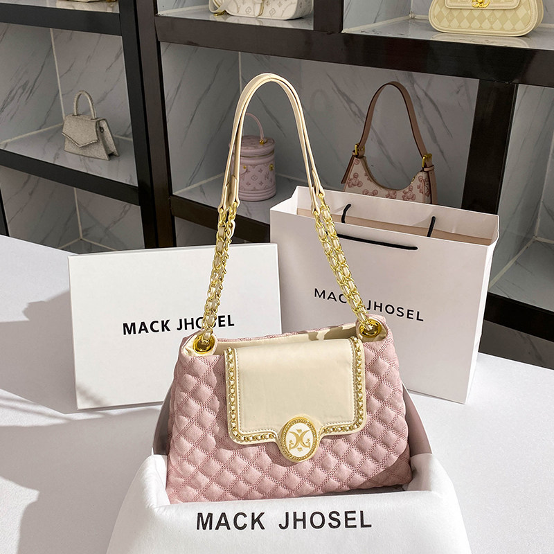 香港MackJhosel女士大容量通勤包包2025新款小香风菱格链条腋下包,箱包皮具/热销女包/男包,腋下包,淘宝优惠券,粉丝福利购,淘宝优惠卷