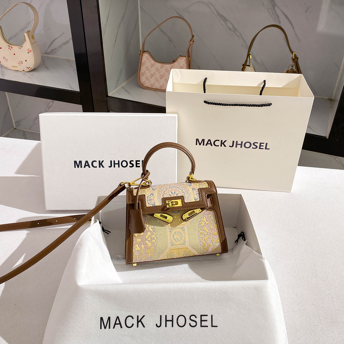 MACKJHOSEL高级感宋锦凯莉包包