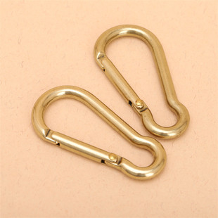 纯铜马蹄扣U型登山扣黄铜钩扣弹簧快挂扣复古钥匙扣D形背包钩扣