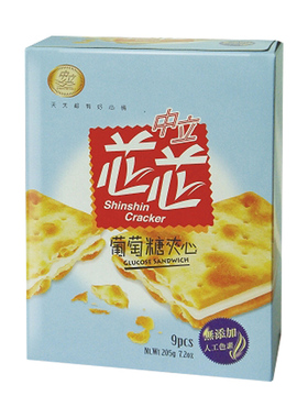 台湾芯芯苏打夹心 葡萄糖苏打夹心饼干 買4盒包邮 台湾直邮