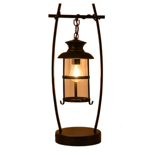 美式乡村怀旧复古卧室床头台灯创意艺术个性书桌灯铁艺马灯灯饰