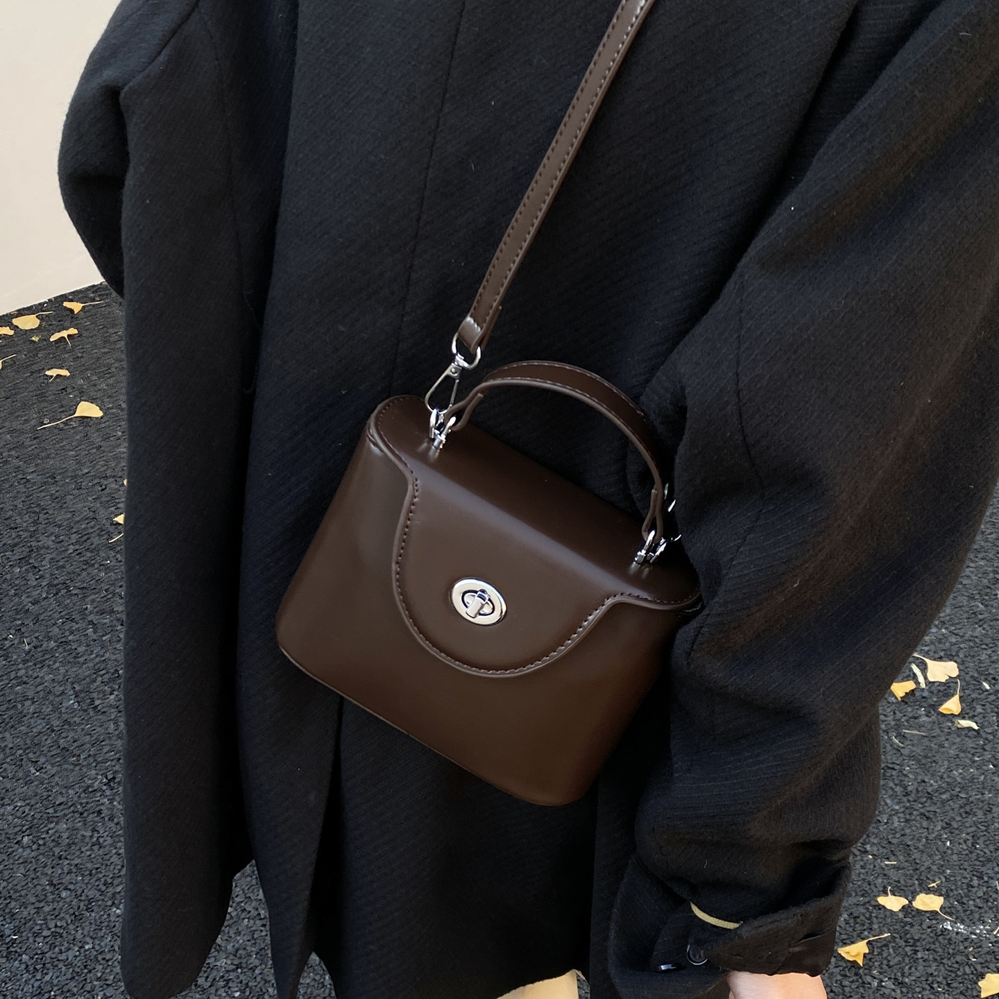 森系小众设计感盒子包复古立体