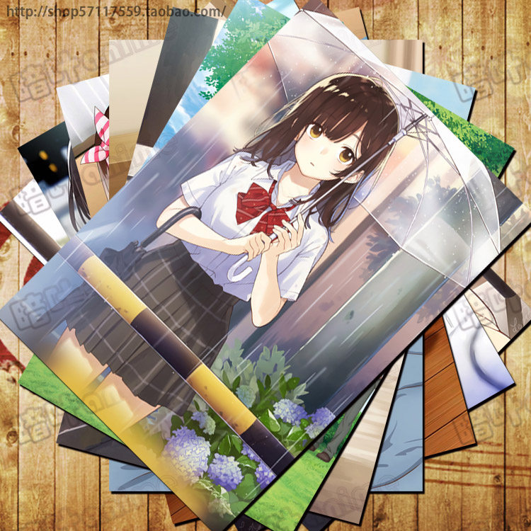 刮掉胡子的我与捡到的女高中生周边明信片海报卡贴动漫游戏挂画