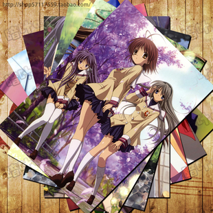 团子大家族明信片Clannad周边卡贴 海报KEY社动漫挂画壁画