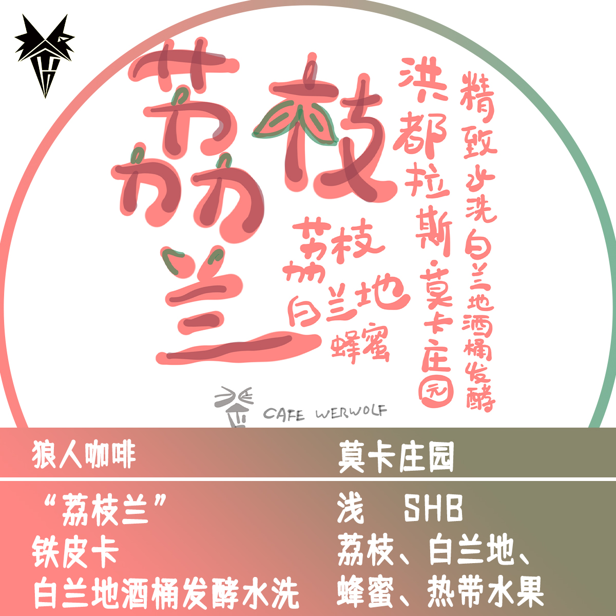 荔枝兰洪都拉斯咖啡豆狼人咖啡