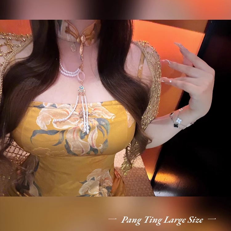 胖婷大码定制胖mm「金缕衣」新中式高级感手工勾针旗袍伴侣披肩夏