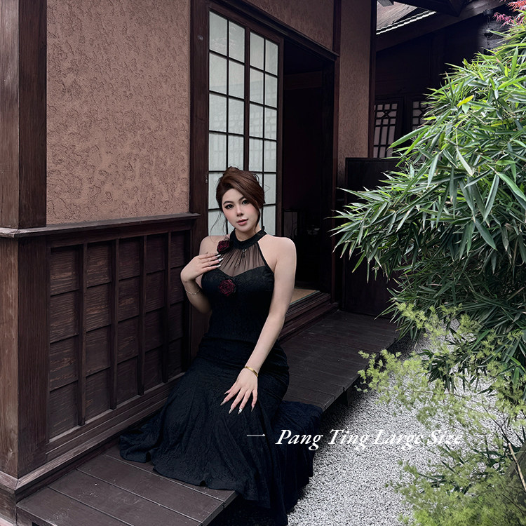 胖婷大码定制胖mm「娇俏妩媚」夏季气质步步生莲鱼尾挂脖礼服长裙,女装/女士精品,大码连衣裙,淘宝优惠券,粉丝福利购,淘宝优惠卷