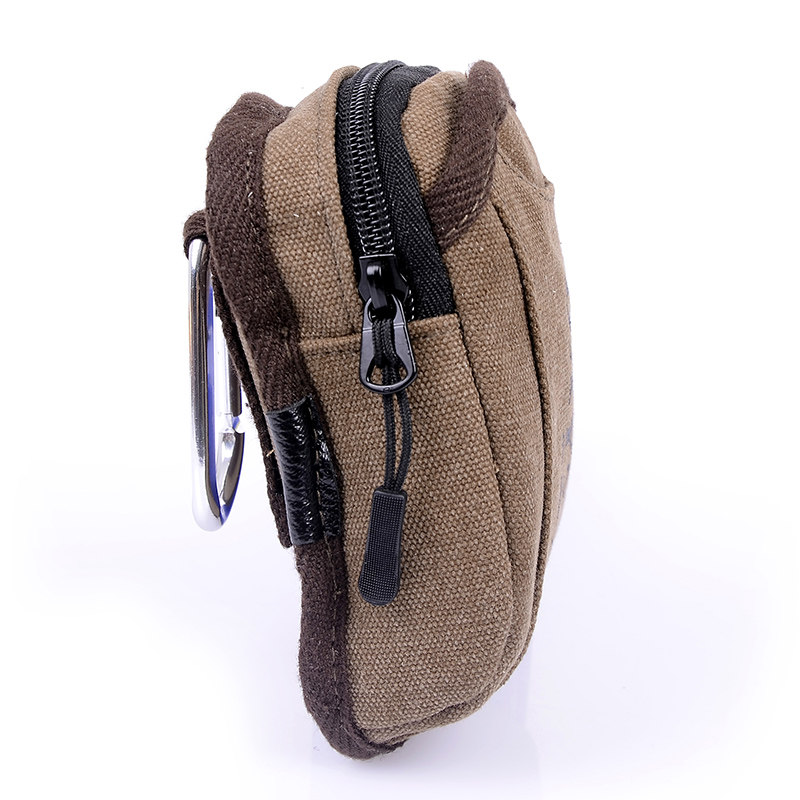 새로운 캔버스 허리 가방 다기능 남성 휴대 전화 키 작은 교수형 가방 한국어 버전 미니 벨트 스포츠 및 레저