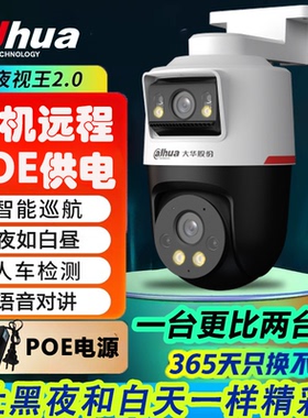大华夜视王双摄POE球机2.0AI全彩对讲监控器DH-PQ344V-LY