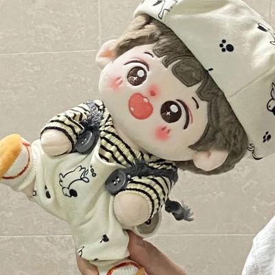 10/15/20cm棉花娃娃娃衣背带裤T恤帽子属性可爱公仔玩偶换装套装